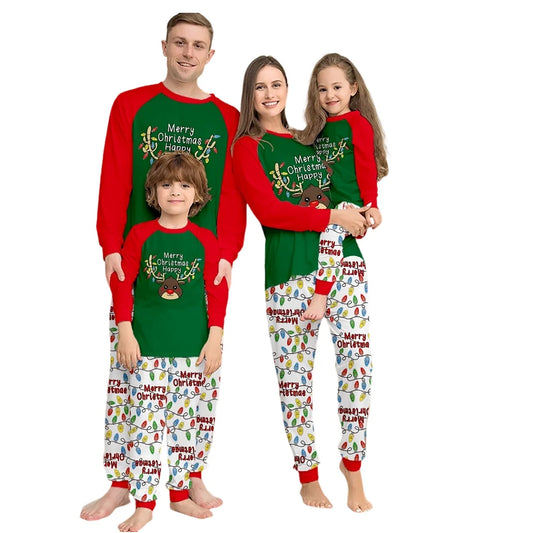 Xmas Family Matching Pajamas Set New Arrivals 2025 Merry Christmas Tree Deer Print Adult Kids Pjs Baby Jumpsuit Dog Clothes